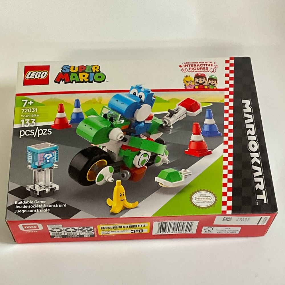 LEGO SUPER MARIO Yoshi Bike Mario Kart 72031, Light Blue Yoshi Buildable Game